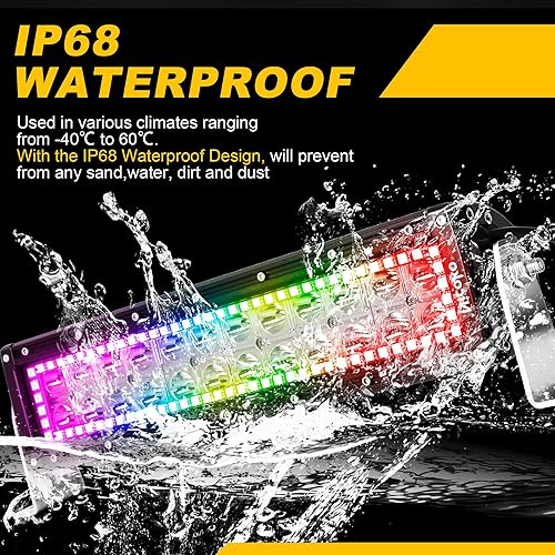 Miniatura 2 de Barra de luz LED Nicoko 18W, 120W, 180W, 300W con anillo de Halo RGB, barra de luz de niebla, Jeep Wrangler 4WD 4x4, todoterreno