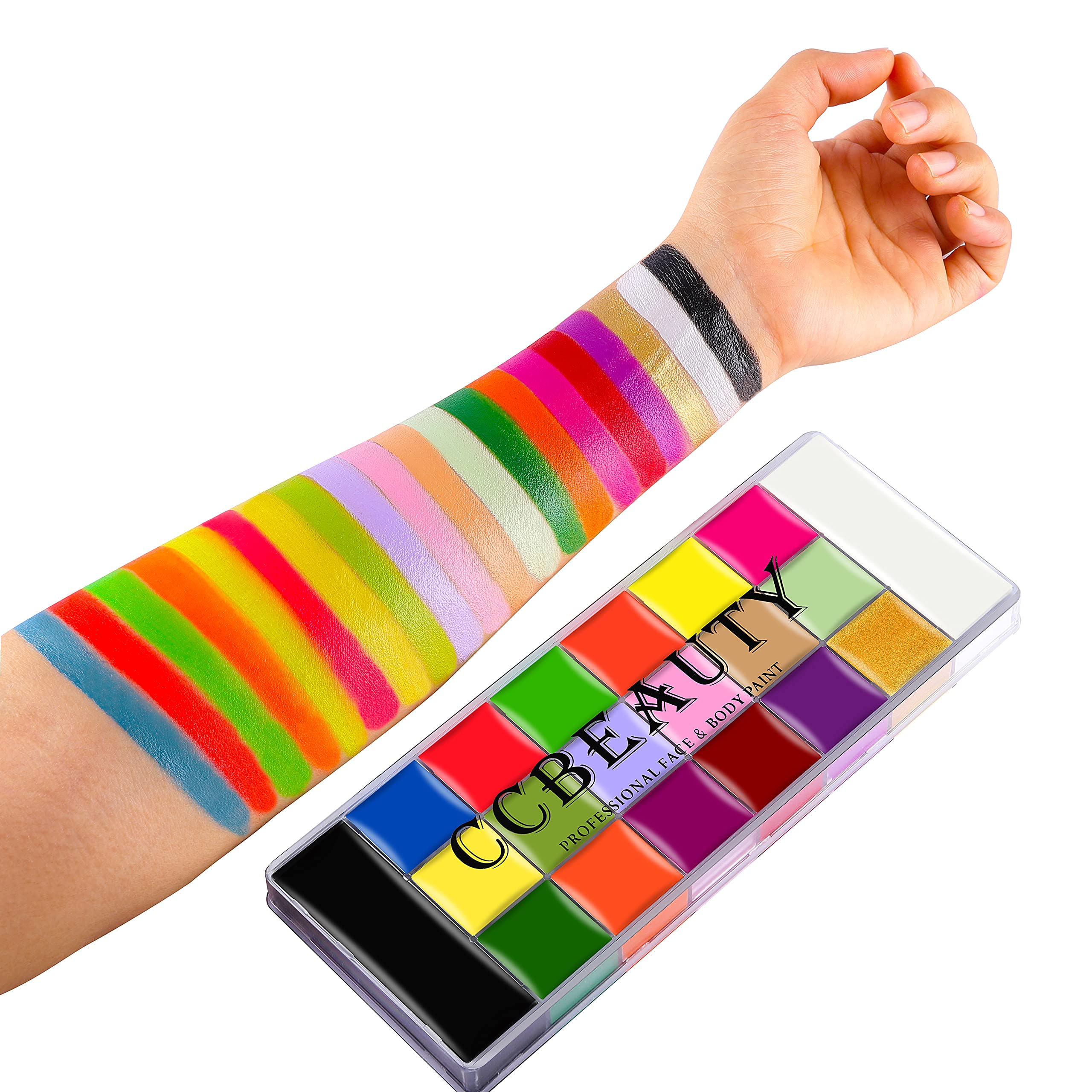 CCbeauty Professional Face Body Paint Kit 2x20 Colors with 10 Blue