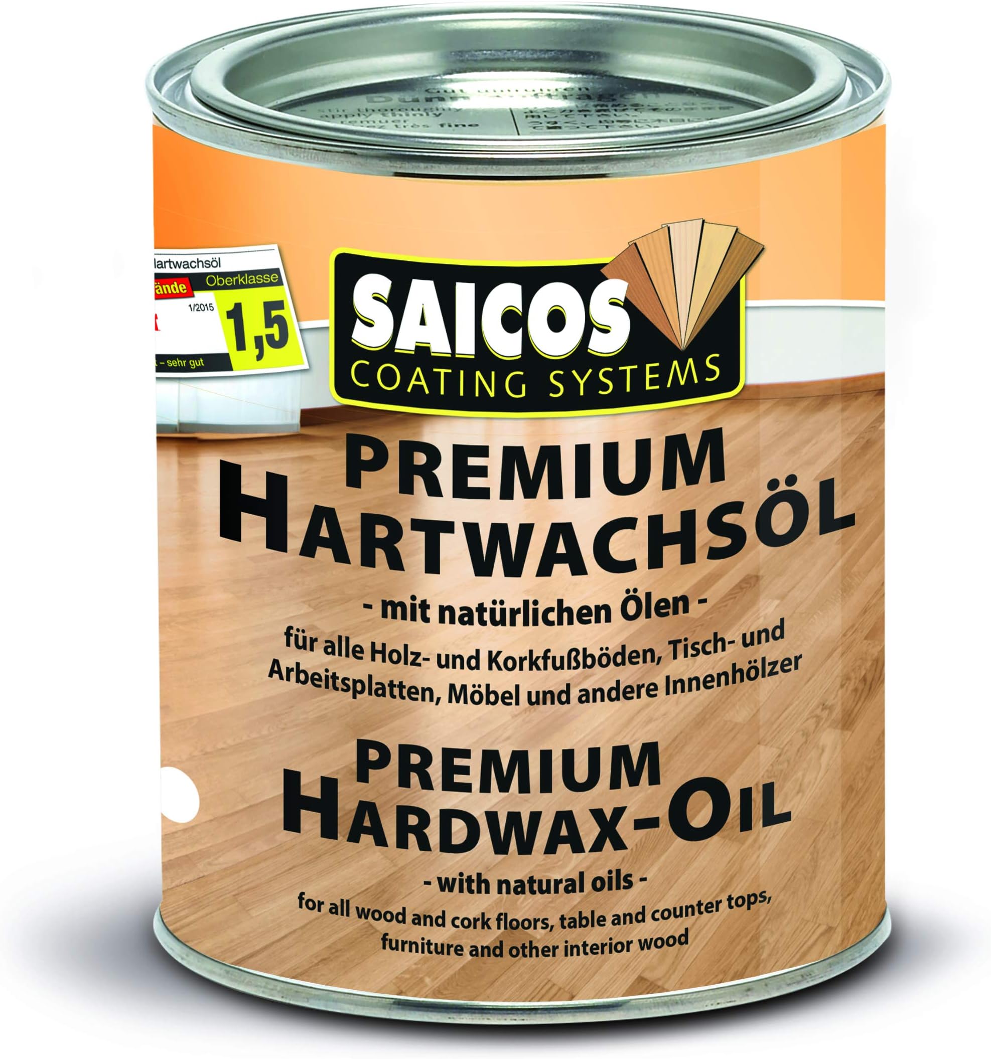 Saicos Premium Hard Wax Oil (Clear Matt 3305) 2.5ltr Tin