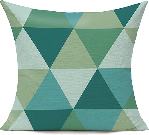 Miniatura 4 de All Smiles Juego de 4 fundas de almohada de 18 x 18 pulgadas, color verde azulado, divertidas y estéticas modernas de mediados de siglo, decoración