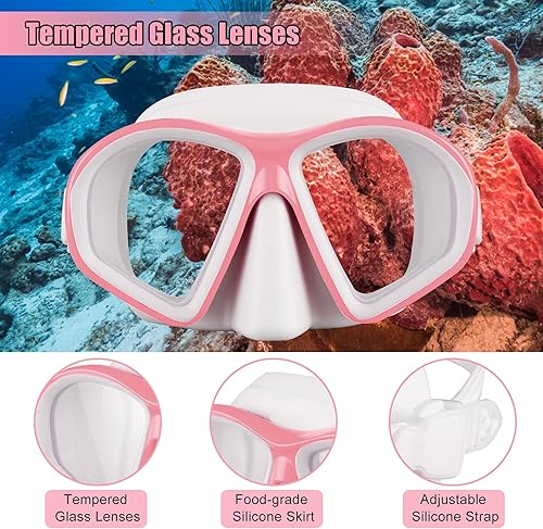 Miniatura 3 de SixYard Juego de esnórquel seco para niños, máscara de buceo de vidrio templado antivaho, gafas de natación panorámicas de vista amplia, fácil