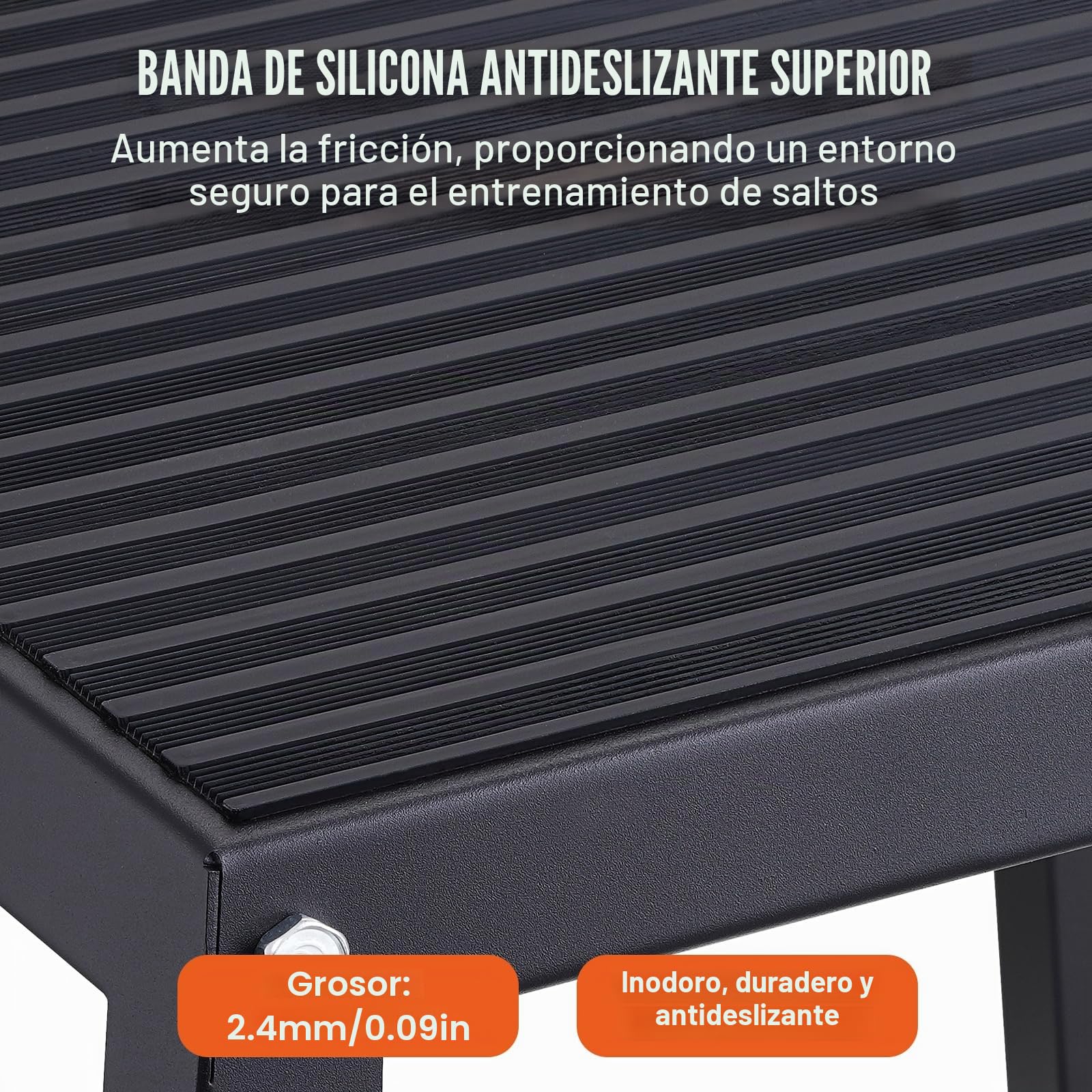 VEVOR Caja Pliométrica 458 mm Plataforma Pliométrica antideslizante Carga 227 kg Caja de Salto Culturismo Fitness Crossfit para Entrenamiento Pliométrico Flexiones Sentadillas Gimnasio Hogar, Negro