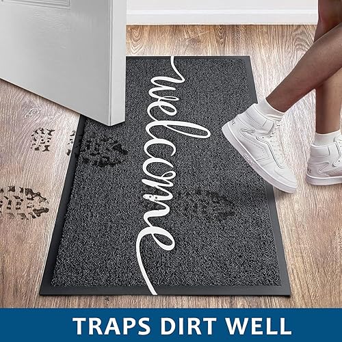 Vista 128 de EARTHALL Divertidos tapetes con texto en inglés "Hello Mats" para exteriores/interiores, 48 x 32 pulgadas, tapete para puerta delantera, entrada al