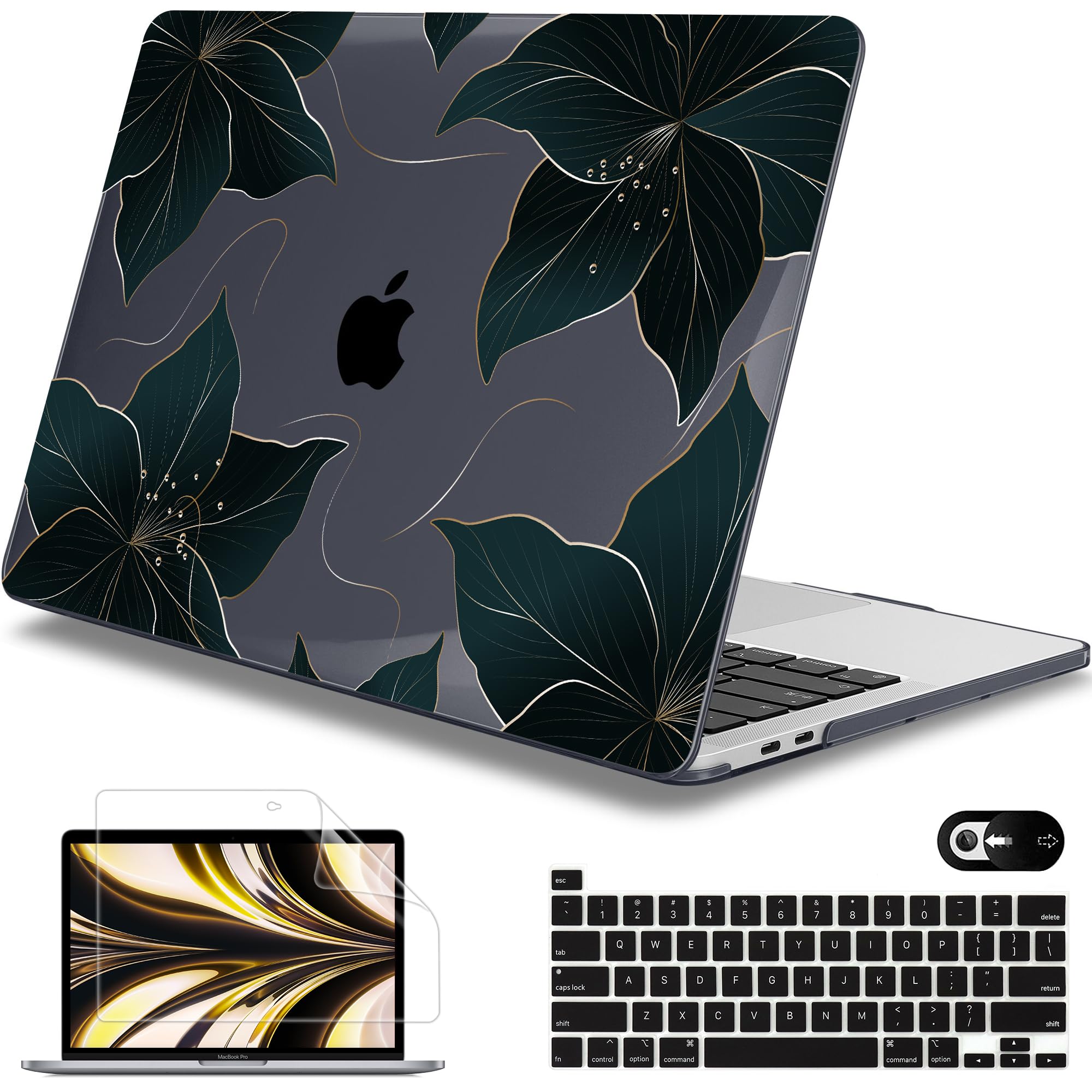 Mektron for MacBook Pro 13-inch Case 2022 2021 2020 Release A2338 M2 M1 A2289 A2251, Printed Plastic Hard Shell Cover for New MacBook Pro 13.3-inch