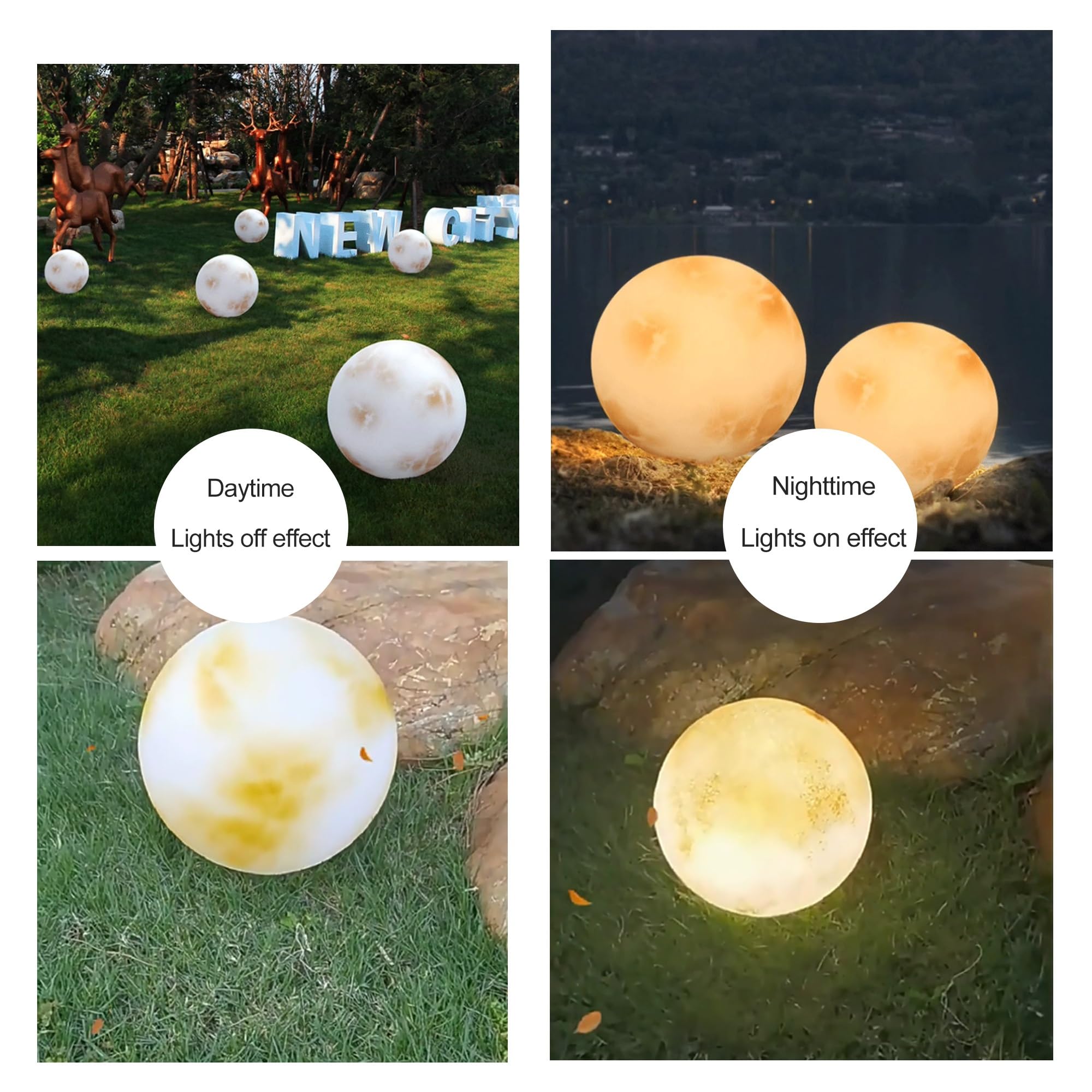 Lampada solare da giardino, palle luminose da giardino, Luce da giardino con illuminazione a LED con cambio di colore, IP65 impermeabile, per giardino, vialetti, piscina, prati(40 * 40cm)