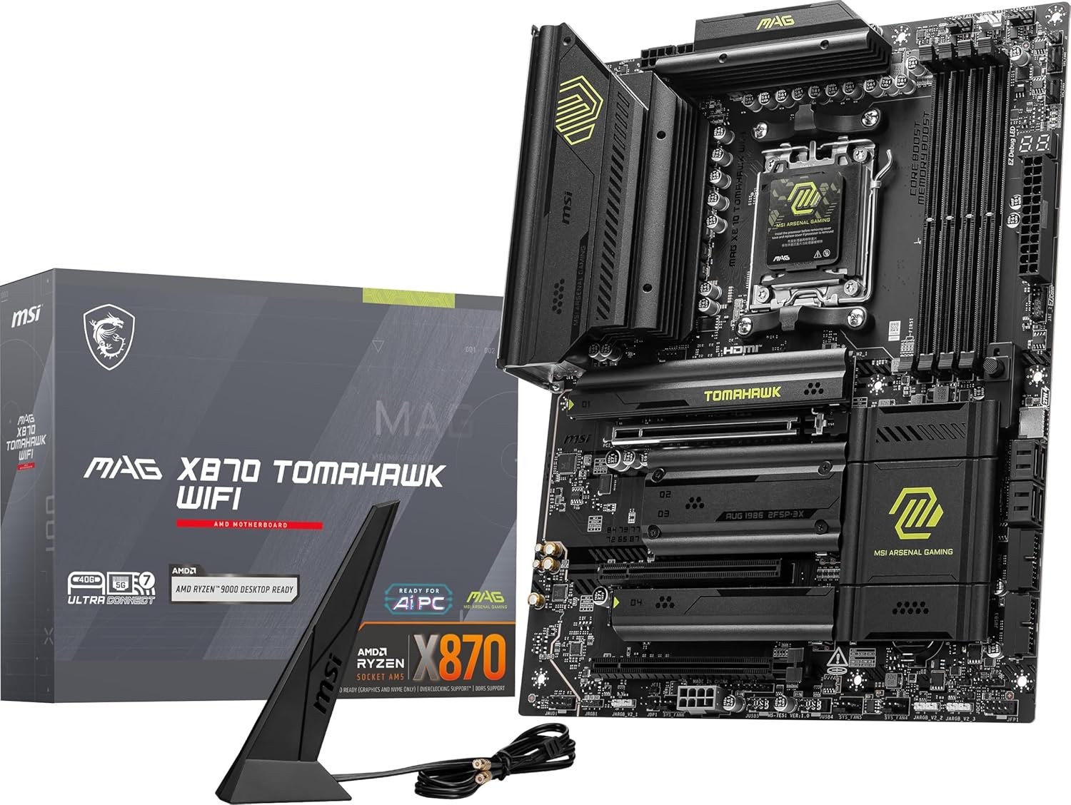 MSI MAG X870 Tomahawk WiFi Gaming Motherboard (AMD Ryzen 9000/8000/7000 Series Processors