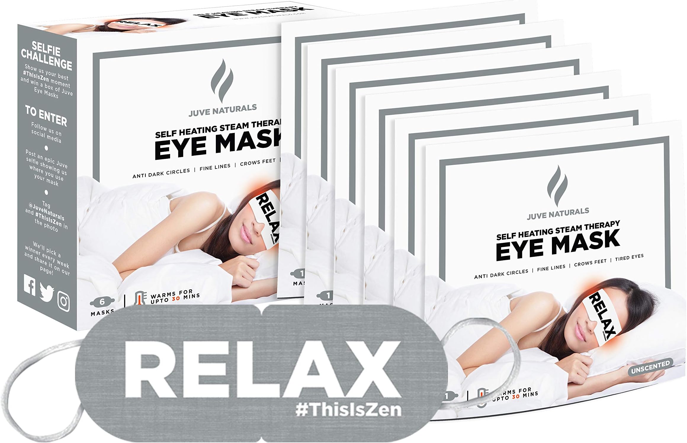 Disposable Self-Heating Steam Eye Mask Compress for Dry Eyes, Blepharitis, Stye Treatment, Sleep Aid, Migraine, Eye Fatigue, Anti-Dark Circles, Crow's Feet, Fine Lines, Jet Lag, Insomnia