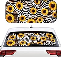 Vista 44 de Biyejit Parasol para ventana trasera de coche de vaca blanca y negra con ventosa, accesorios de automóvil con estampado de vaca, bloqueador solar