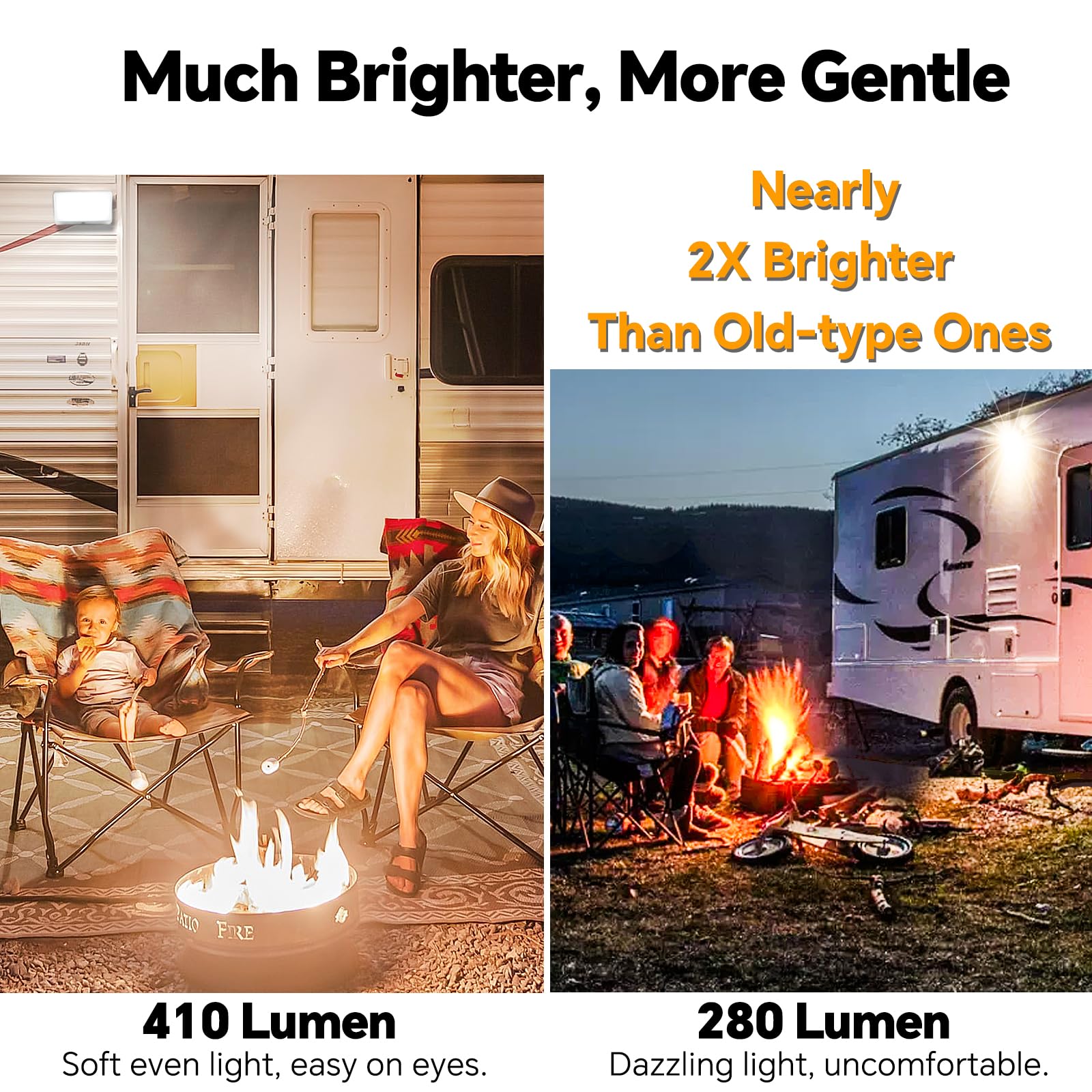 Luce del Portico del Camper 12V LED Luce per Tenda con Interruttore per Roulotte Camion, 410LM 2CCT e Luce Notturna Rossa (1)