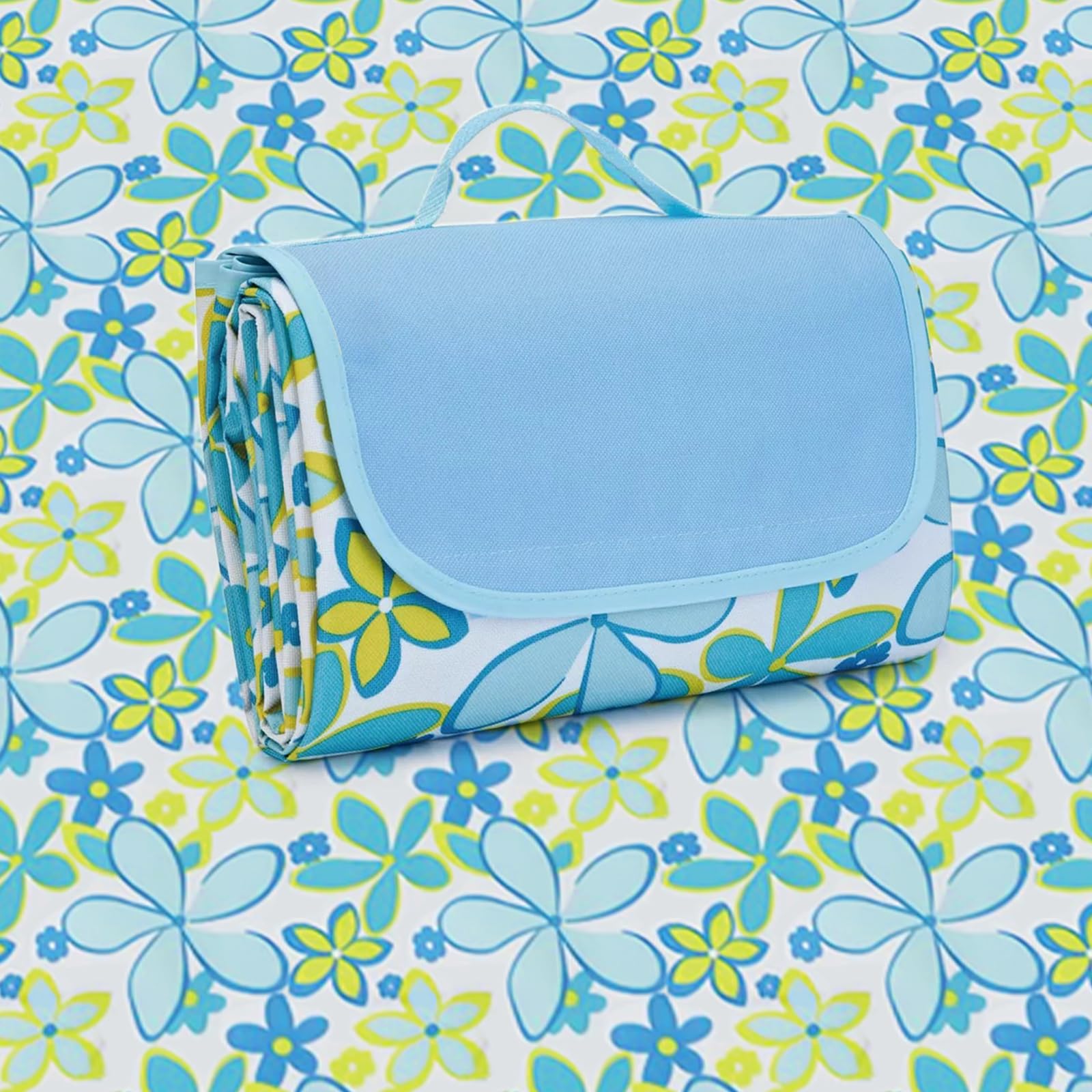 Lacabin Picnic Blanket 77 x 79 Inches Waterproof Oxford Fabric Picnic Blanket Portable and Foldable Outdoor Mat for Camping, Beach, and Family Picnics