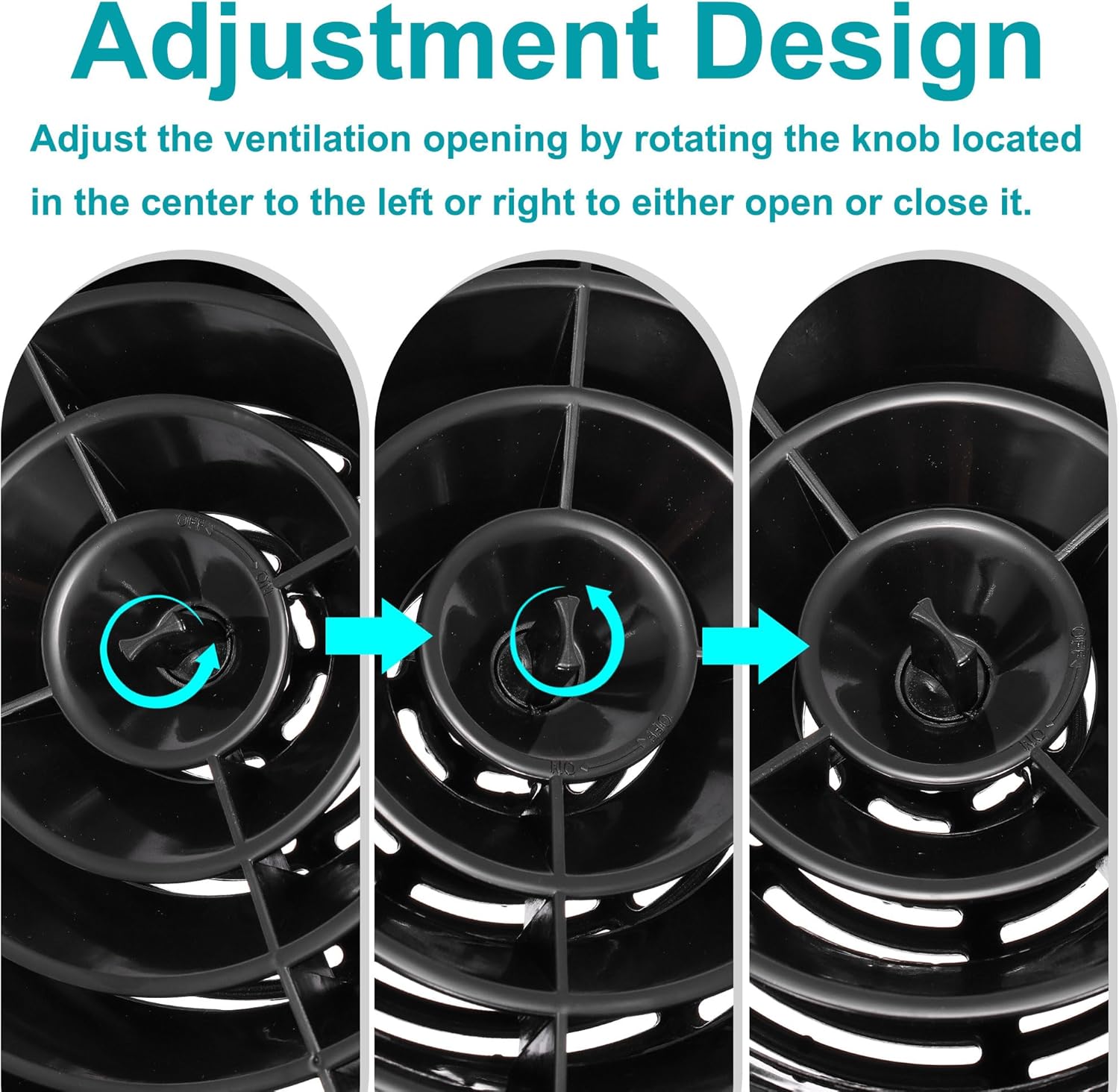 PATIKIL 8 Inch Round Air Vent Cover, 2 Pack Soffit Vents ABS Adjustable Ceiling Vent Covers Air Vent Louver for Bathroom Kitchen Living Room Ventilation System, Black