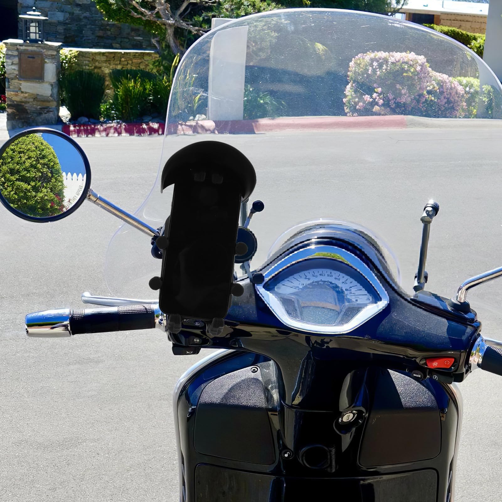 Supporto per Cellulare per Veicoli a Due Ruote e Bicicletta Antivibrazione, Regolabile e Staccabile, in Plastica e Silicone, Adatto Manubri da 1,6 a 3,2cm per Telefoni Larghezza