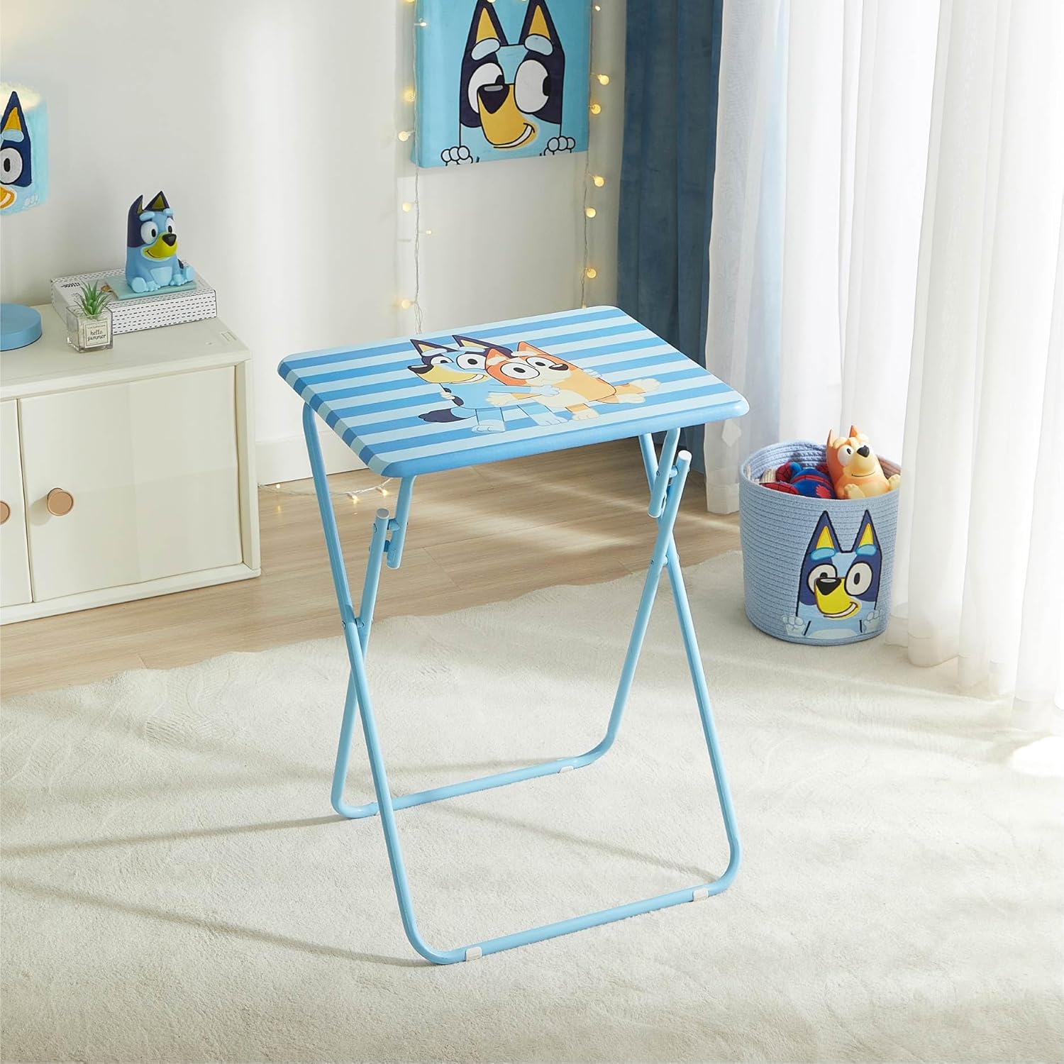 Bluey Folding Tray Table,Portable Snack & Laptop Table, Compact Space-Saving Design for Kids & Teens, Lightweight Indoor Table for Bedroom, Dorm, or Playroom