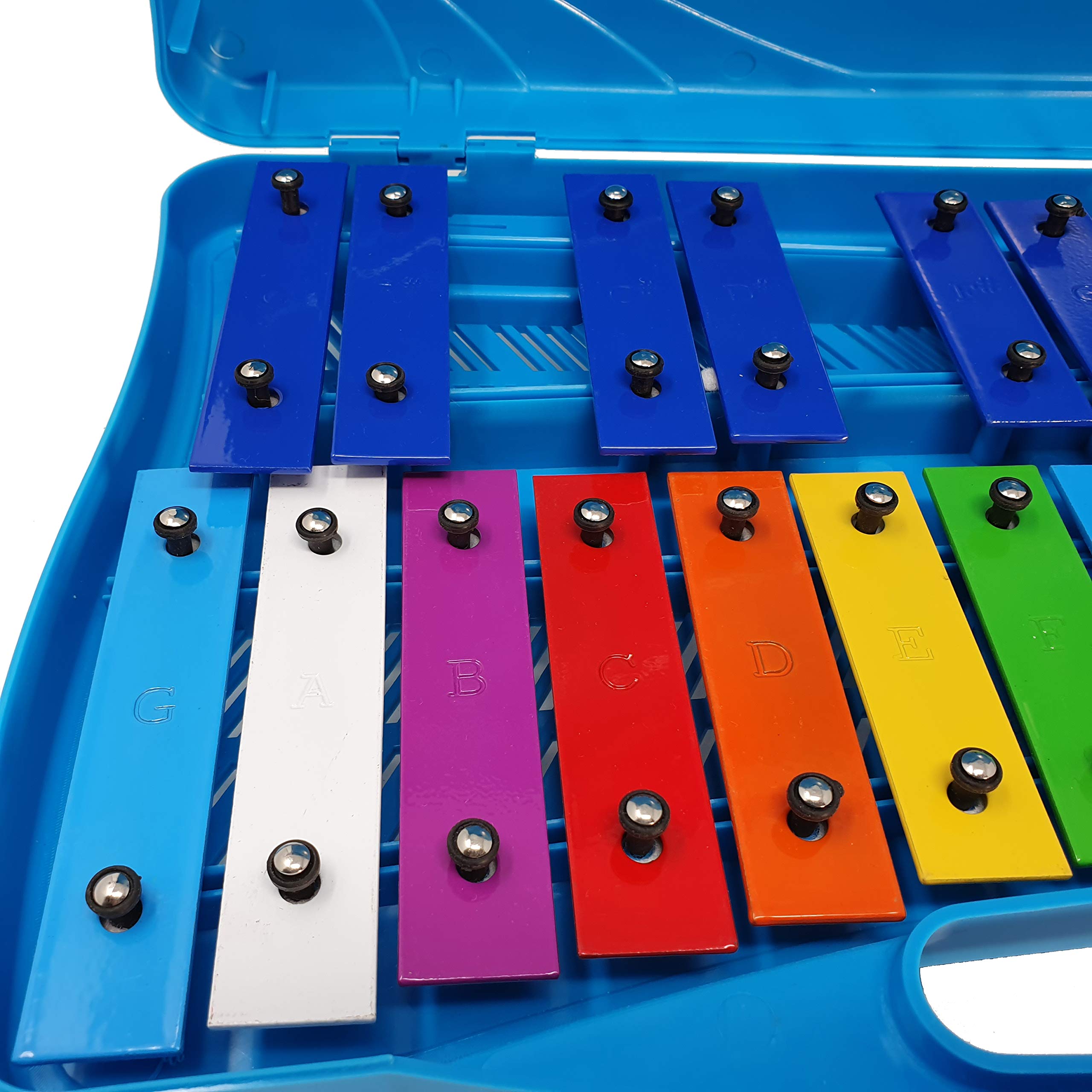 ROCKSTAR - Glockenpiel Carrillón Metalófono Xilófono SG25C3 Cromático, 25 Teclas metálicas con Estuche y Mazas. Instrumento Musical