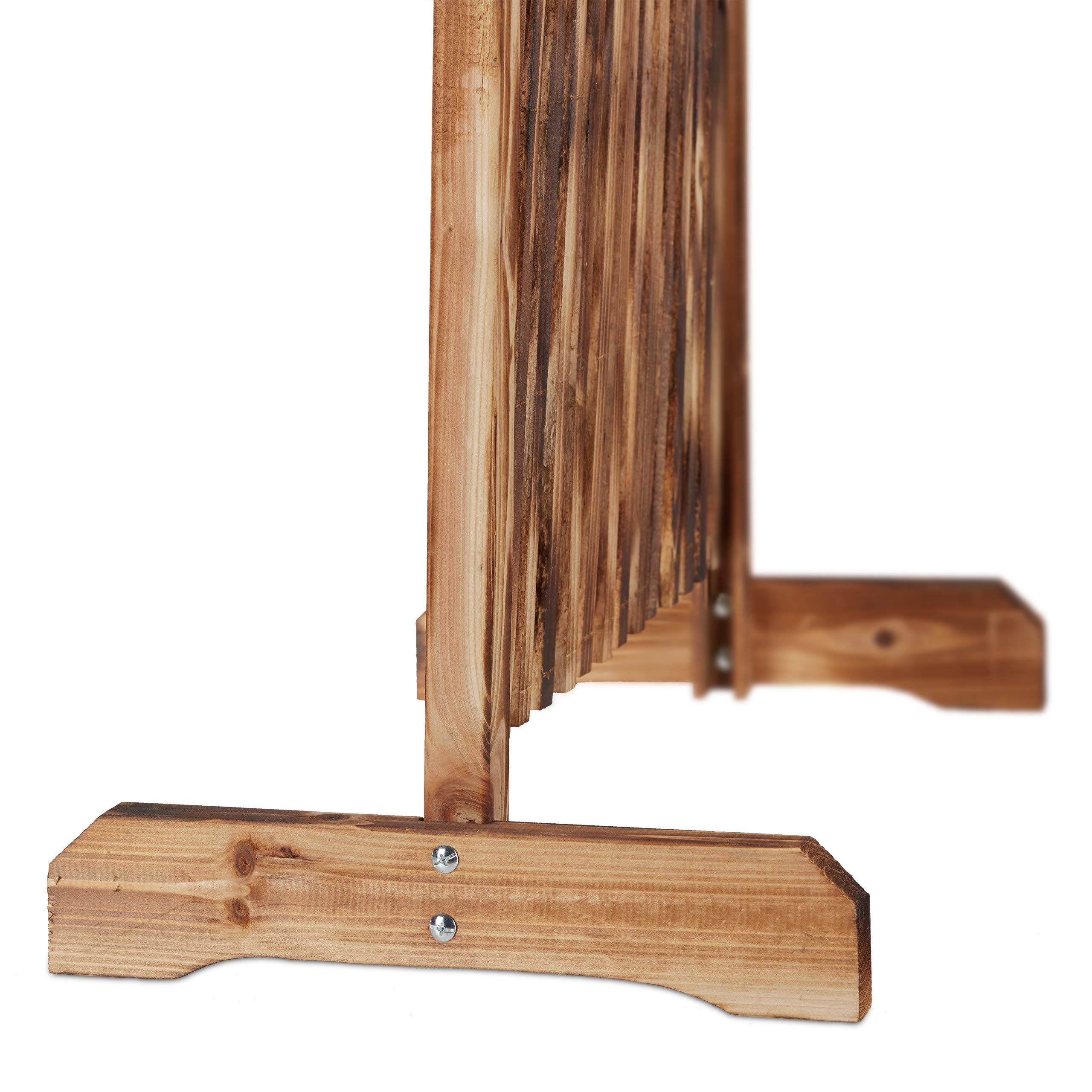 Relaxdays Rankgitter Holz, ausziehbar bis 200cm, Rankhilfe Kletterpflanzen, freistehend, Garten, Balkon, Terrasse, natur, 98 x 200 x 30 cm, Geflammt