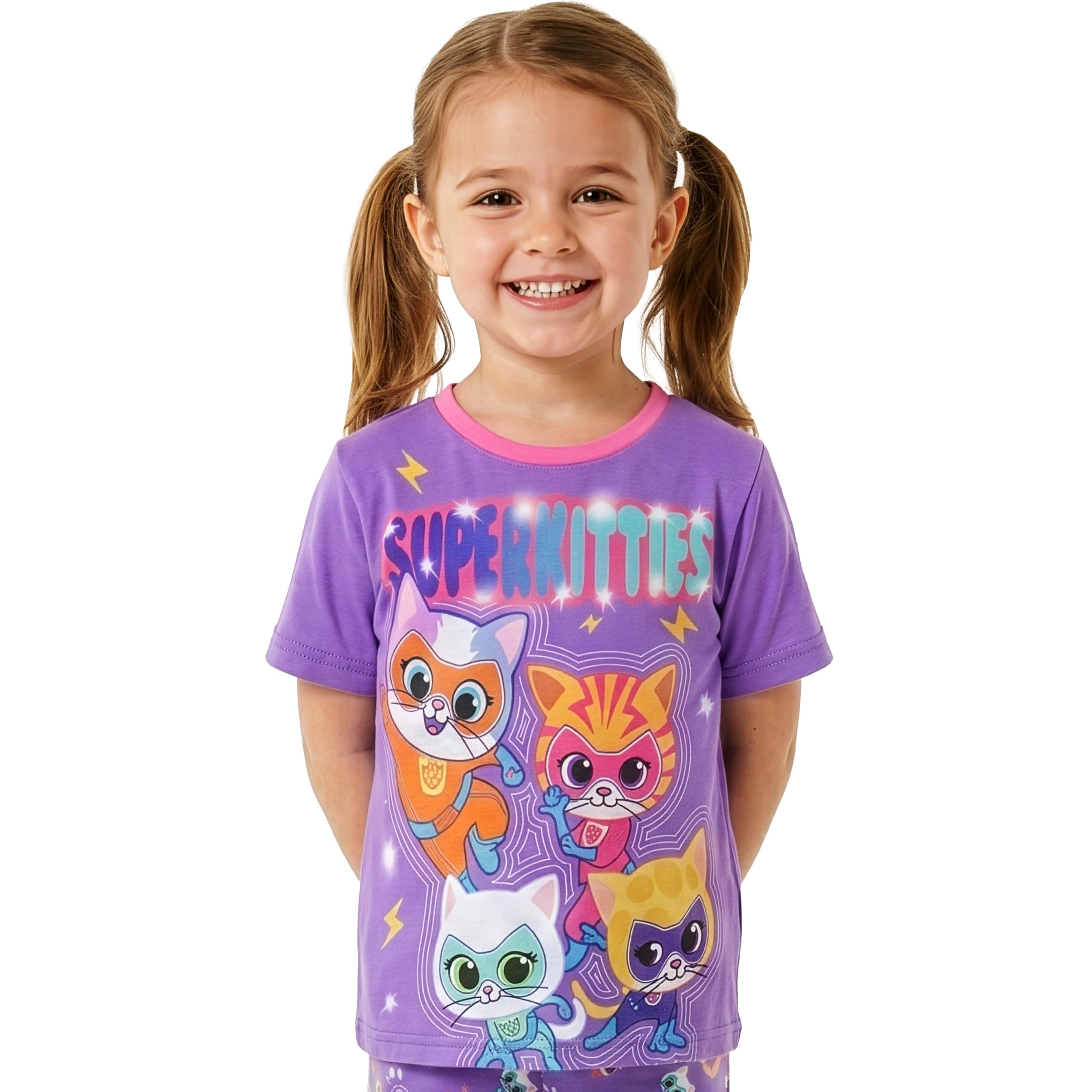 Disney SuperKitties Pigiama Bambina A Manica Lunga, Set Pigiami Ragazza, Pigiama Bambino Adorabile