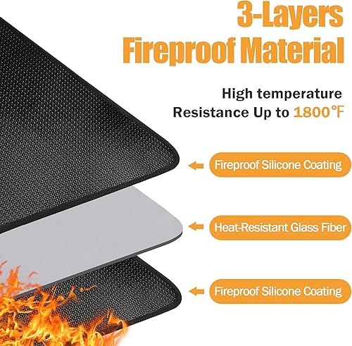 Miniatura 5 de Hearth - Alfombras resistentes al fuego, 24 x 42 pulgadas, resistente al fuego, alfombra ignífuga para chimenea, interior y exterior