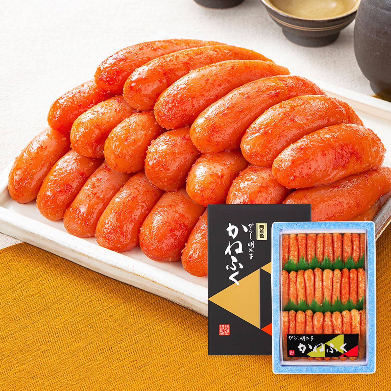 めんたいこ様 かねふく 明太子 1kg 無着色 一本物 Lサイズ