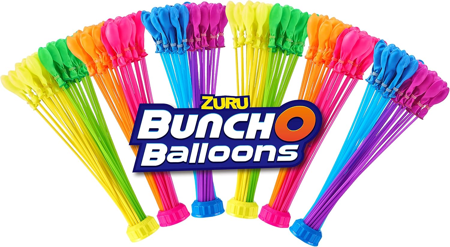 Bunch O Balloons Neon Colors (6 Pack) by ZURU, 200+ Rapid-Filling Self-Sealing Colored Water Balloons for Outdoor Family, Friends, Children Summer Fun, Amazon Exclusive