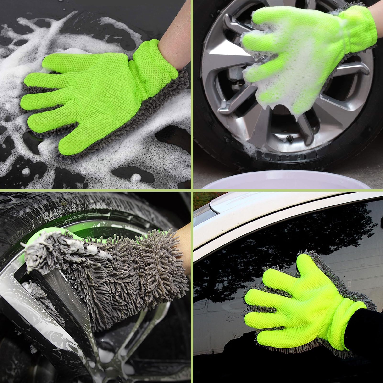 Handwaschbürste Auto 5x Mikrofaser-Autowaschhandschuhe Set – Weich