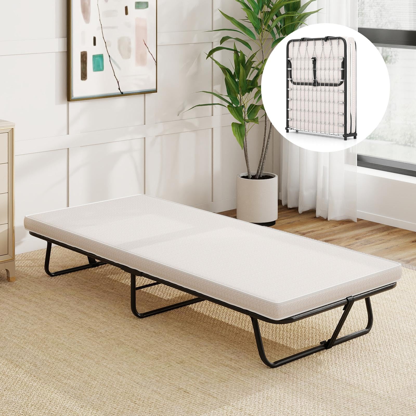 costway lit pliant 1 place 80x190 cm