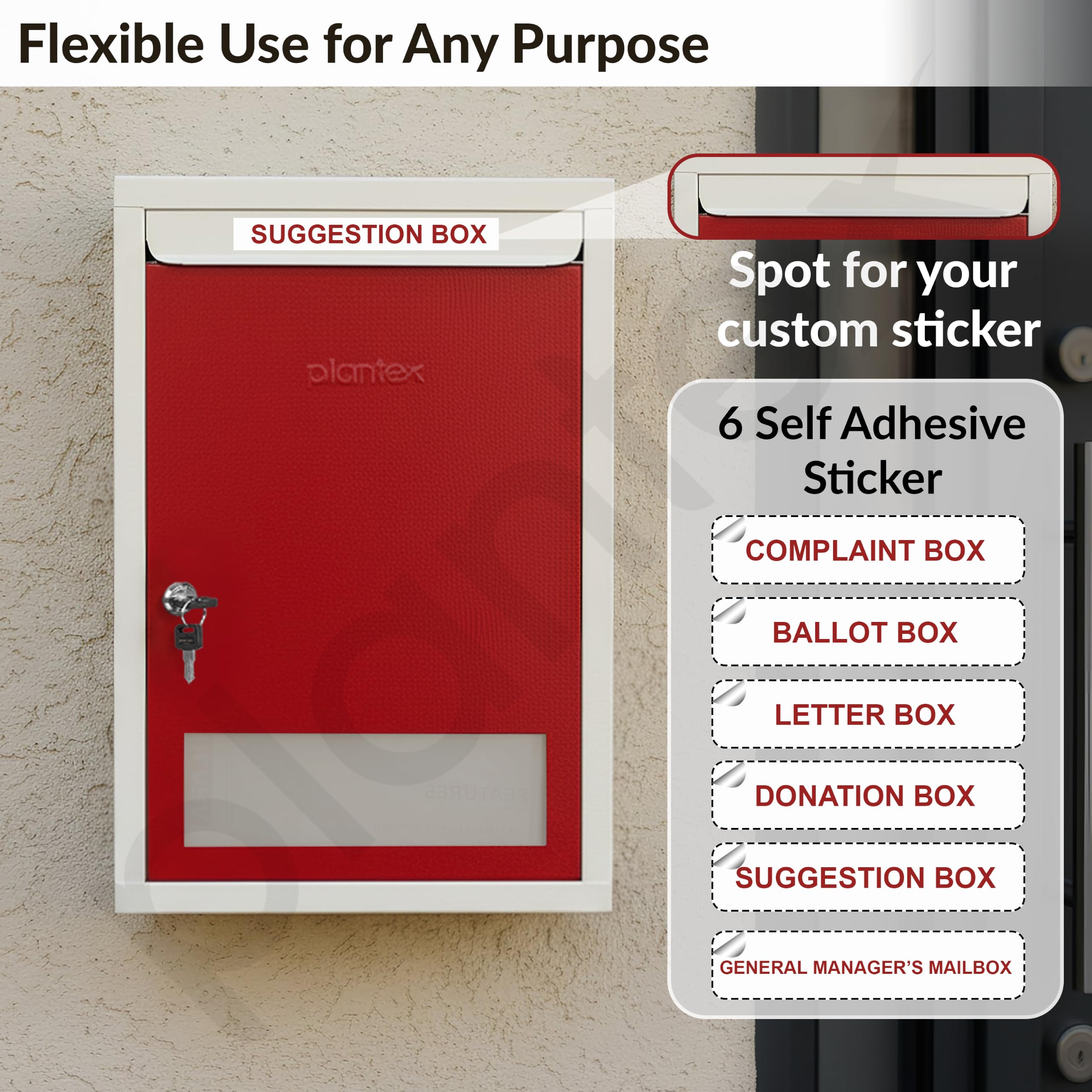 Plantex Letter Box - Lockable Mail Organizer -5