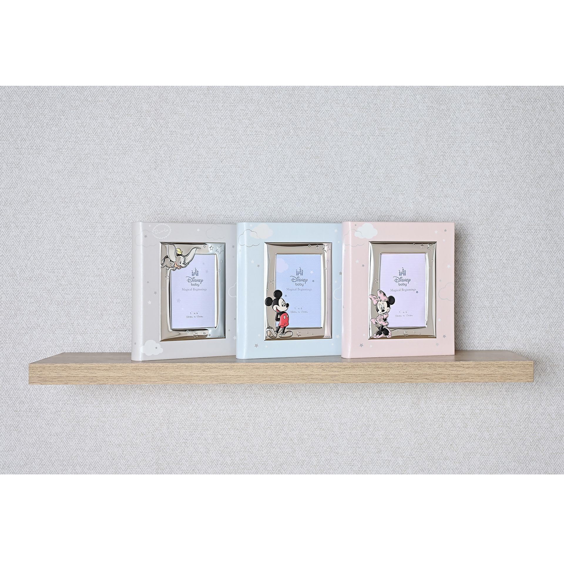 Disney - Dumbo - Album Fotografico primo Anni Argentato con Cornice Frontale 10,2 x 15,2 cm - Made in Italy - Licenza Ufficiale Disney Merchandise - 29 Pagine - primo Anni Nido, Bambini