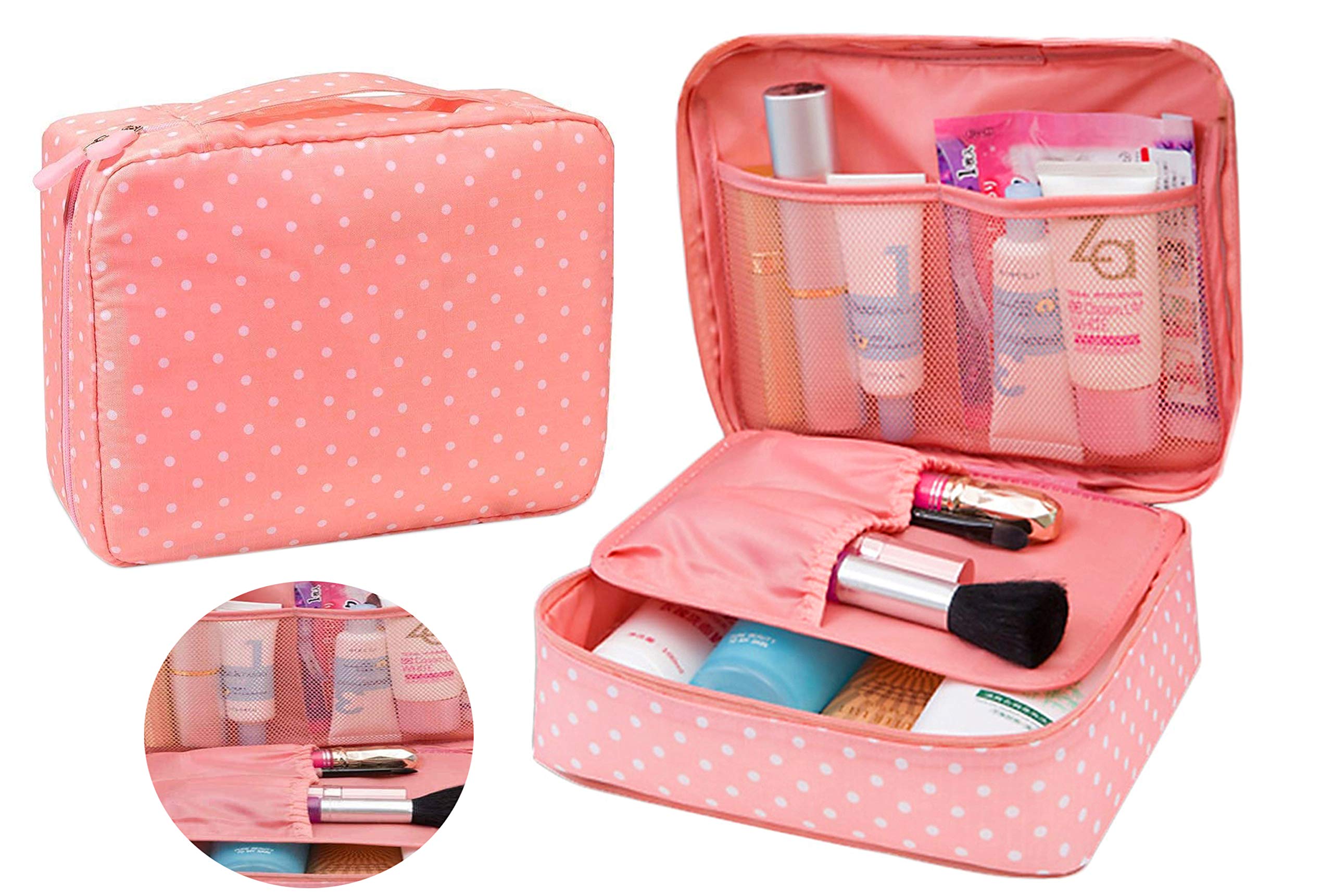 atorakushon Makeup Storage Box Travelling Vanity Cosmetic Toiletry Necklace Wardrobe Organizer Jewellery Pouch for Women (Multicolor)