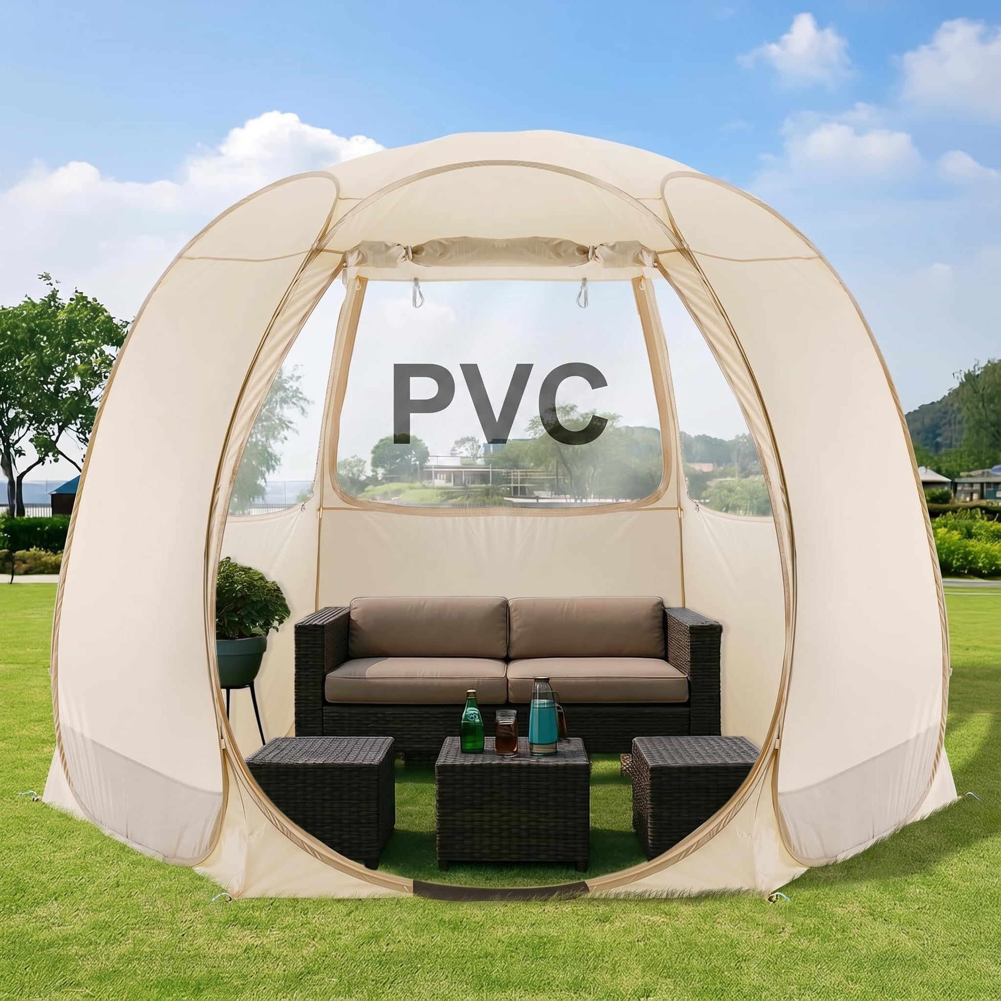 Alvantor Pop Up Screen House Tent, UPF 50+ and Windproof Dome Outdoor Canopy Tent with Roll Up Zipped Door Privacy Gazebo, Compact & Lightweight for Party Camping Fishing Picnic