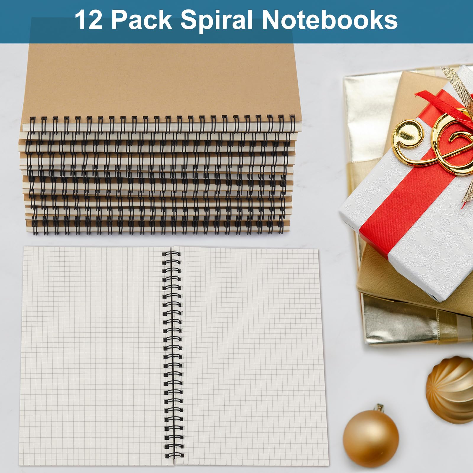 ZCZN Notes w linie formatu A5, 12 sztuk spirali zeszytów na szkołę, naukę, biuro, 120 stron/60 arkuszy