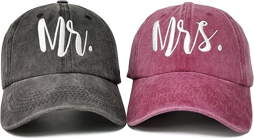 Enodtter Sombreros Mr and Mrs - Sombreros para novios, sombreros de capitán y primer oficial para hombre y mujer Enodtter Sombreros Mr and Mrs - Sombreros para novios, sombreros de capitán y primer oficial para hombre y mujer