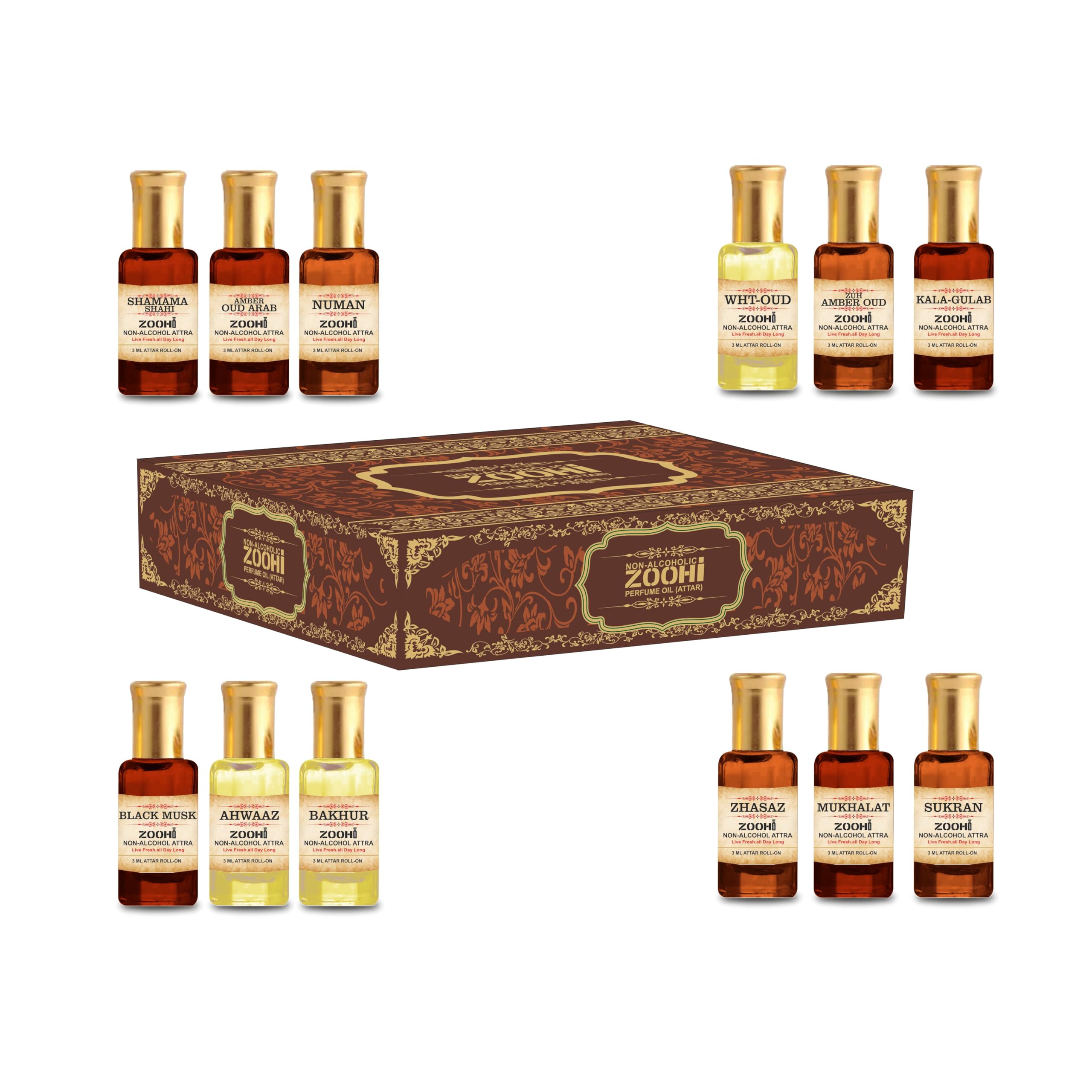 ZooHi Fragrance Perfume Attar/Ittar Alcohol Free for Men Women,Special Occasions, Gifting, Yoga, Pooja, Namaz, office, Shop, Mazar etc. (Combo set 6)
