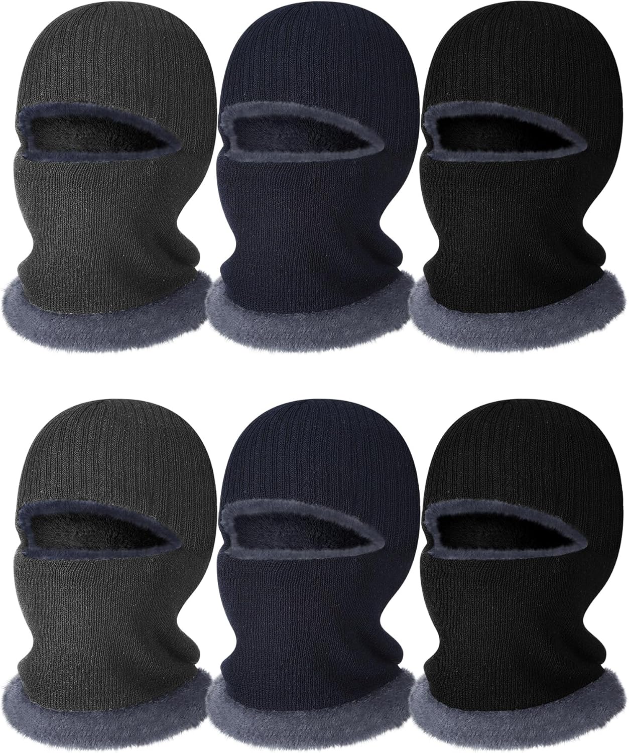Bencailor 6 Pieces Winter Balaclava Ski Mask Warm Knitted Thermal Fleece Face Mask for Women Men Outdoor Sports Cold Weather
