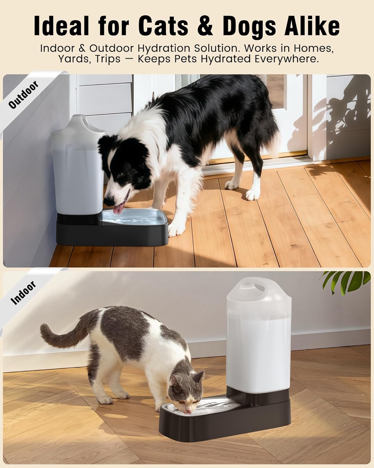 Automatic Dog Water Bowl Dispenser - 2.4 Gallon Stainless Steel Gravity Pet Water Feeder with Ergonomic Handle Design Anti Splash Drinking Bowl Without Filter Easy to Clean Multi Pet Use - Image 6