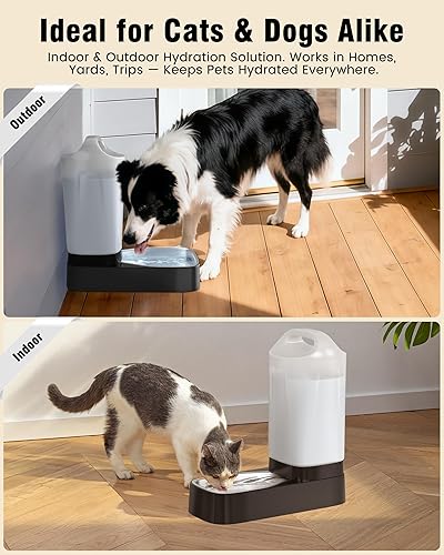 Miniatura 6 de Dispensador automático de agua para perros, alimentador de agua para mascotas de acero inoxidable de 2.4 galones con diseño de mango ergonómico