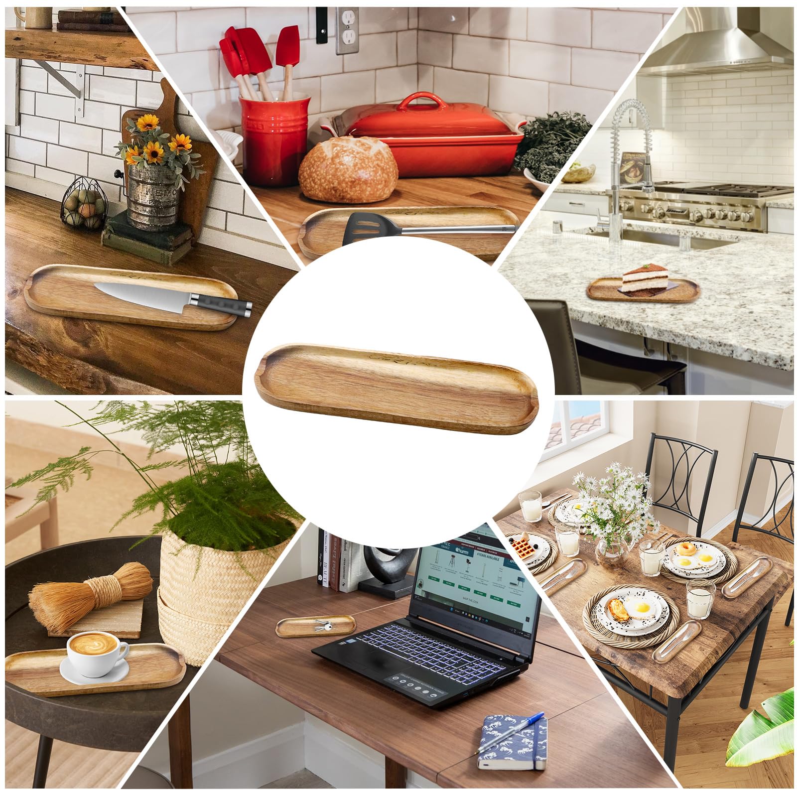 KASURE Repose-Cuillère en Bois Support Naturel pour Ustensiles de Cuisine Spatules Cuillères Couverts