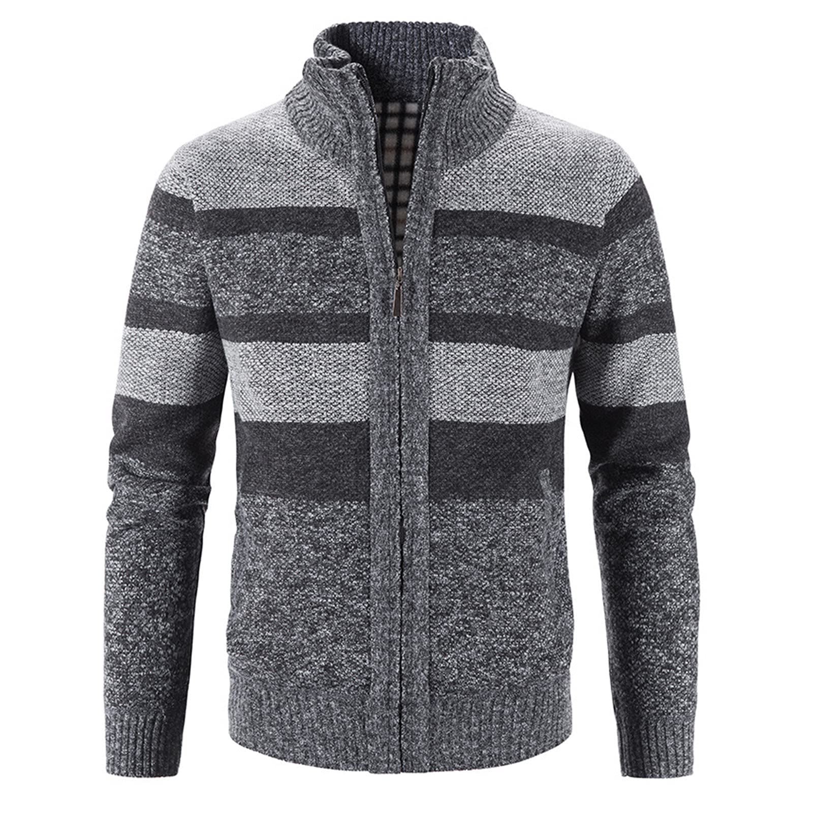 Cazadora Hombre Invierno - Cárdigan Informal de Manga Larga con Bolsillo y Cremallera para Hombre, Chaqueta de Punto Holgada, Abrigo para el Trabajo y el