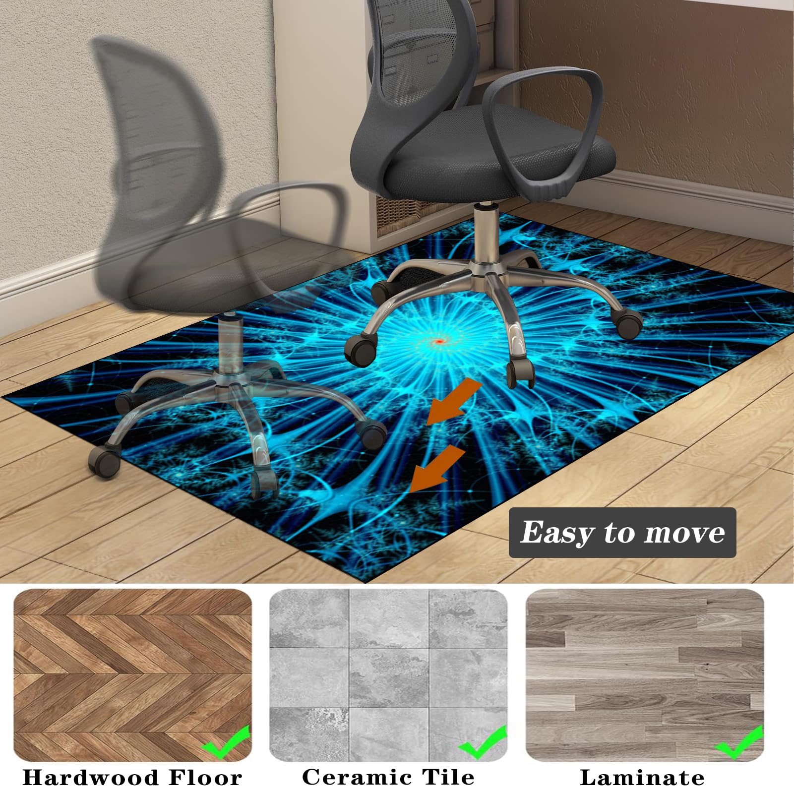 Dywan Krzesło Gaming Ochraniacz Podłogi Na Wózkach Inwalidzkich Biuro Biurko Gamer Mata 90 x 140 cm Mata ochronna Podłogi Biuro Mata podłogowa na Twarde podłogi, Laminat