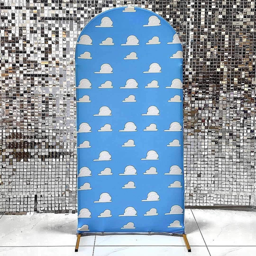 FiVan Arched Backdrop for Birthday Wedding Banquet Bridal Baby Shower Party Decoration Arch Wall Stretchy Fabric Cover Photography Background 2.5x6ft