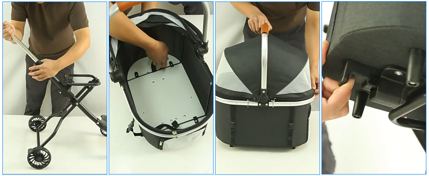 Amazon.co.jp: Ebuty ペットカート 分離型 多頭の小型犬&猫 中型犬一匹