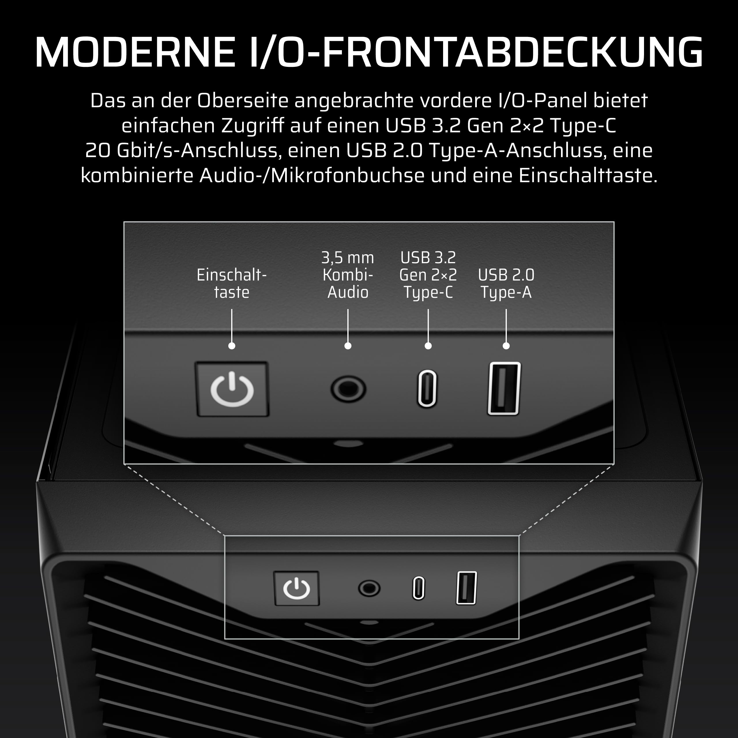 CORSAIR 3200D RS Mid-Tower ATX PC-Gehäuse – Schwarz | 3x RS120 PWM-Lüfter Enthalten, GPU-Anti-Sag-Stabilisierungsarm, ASUS BTF, MSI Project Zero, Gigabyte Project Stealth