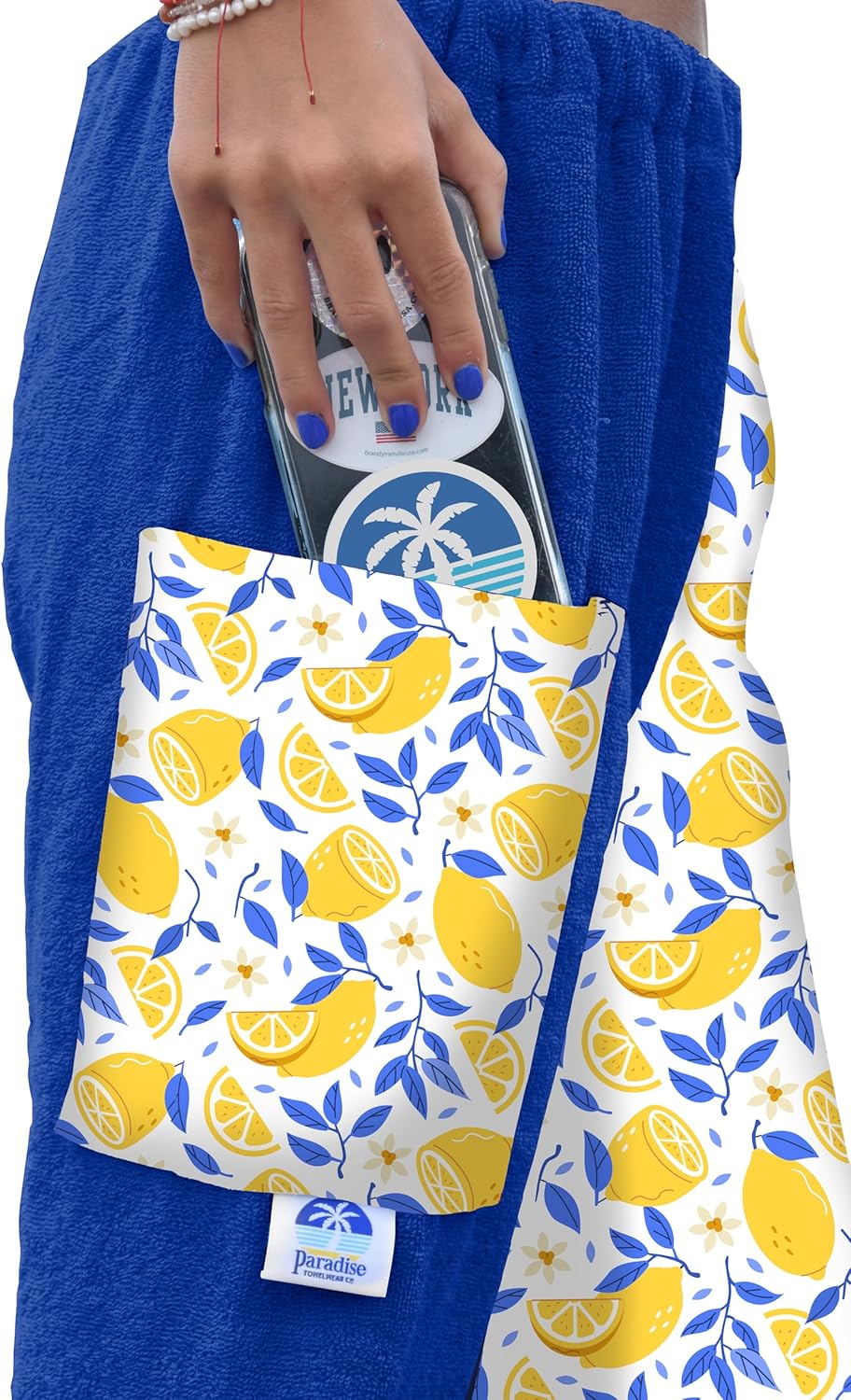 Towel Pants for Swimmers – Lemons - Cotton Terry Towel Pants – Beach Coverup – Resort Wear – Swim wear