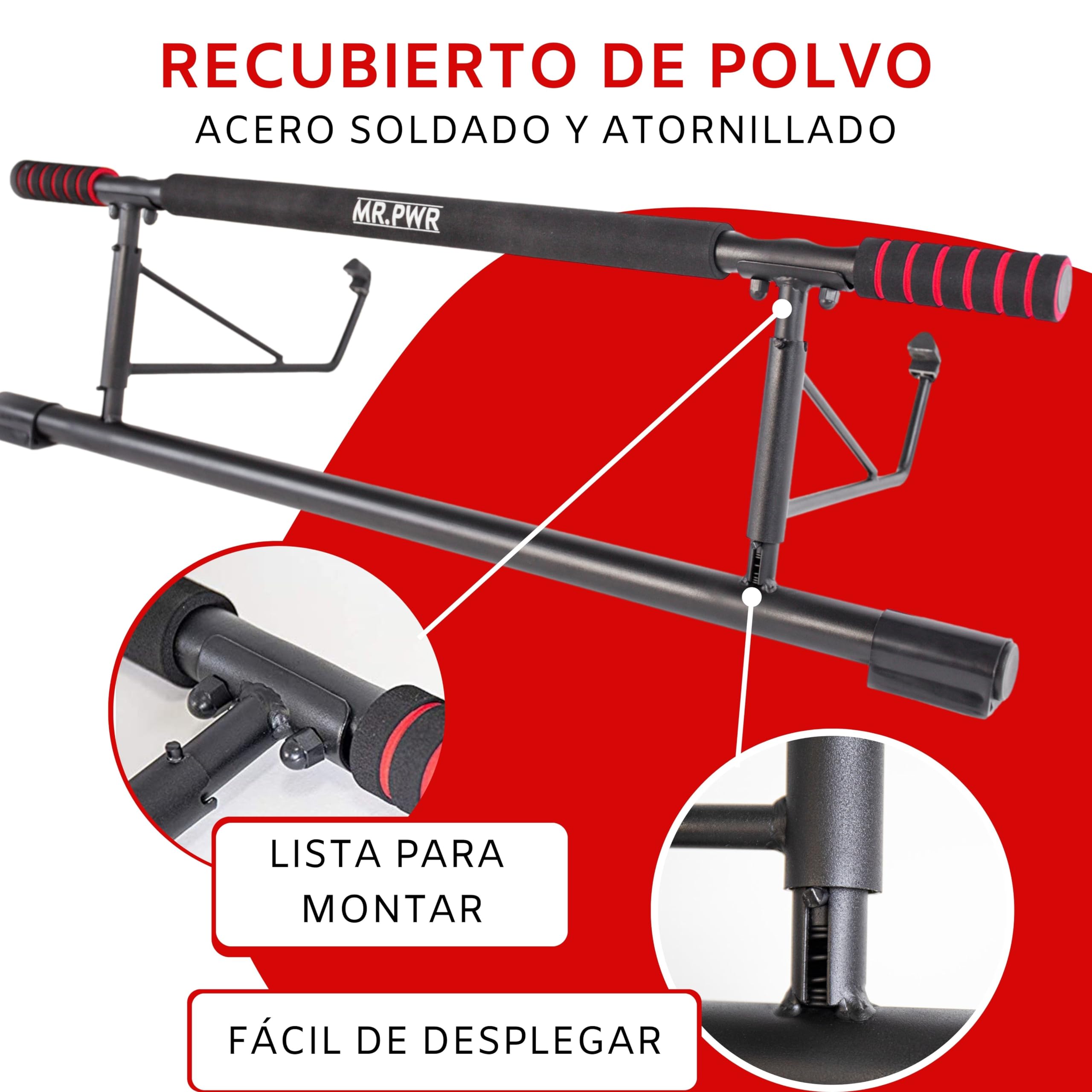 riijk Barra Dominadas para Puerta Sin Fijación | Barra de Tracción Sin Tornillos para Marco de Puerta | Barra de Tracción Profesional | Pull Up Bar