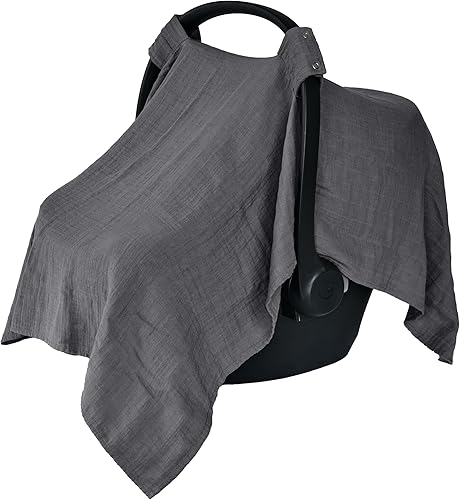 Funda de asiento de automóvil para bebé, algodón orgánico, fundas de asiento de automóvil, funda de asiento de automóvil, toldo para asiento de Gris