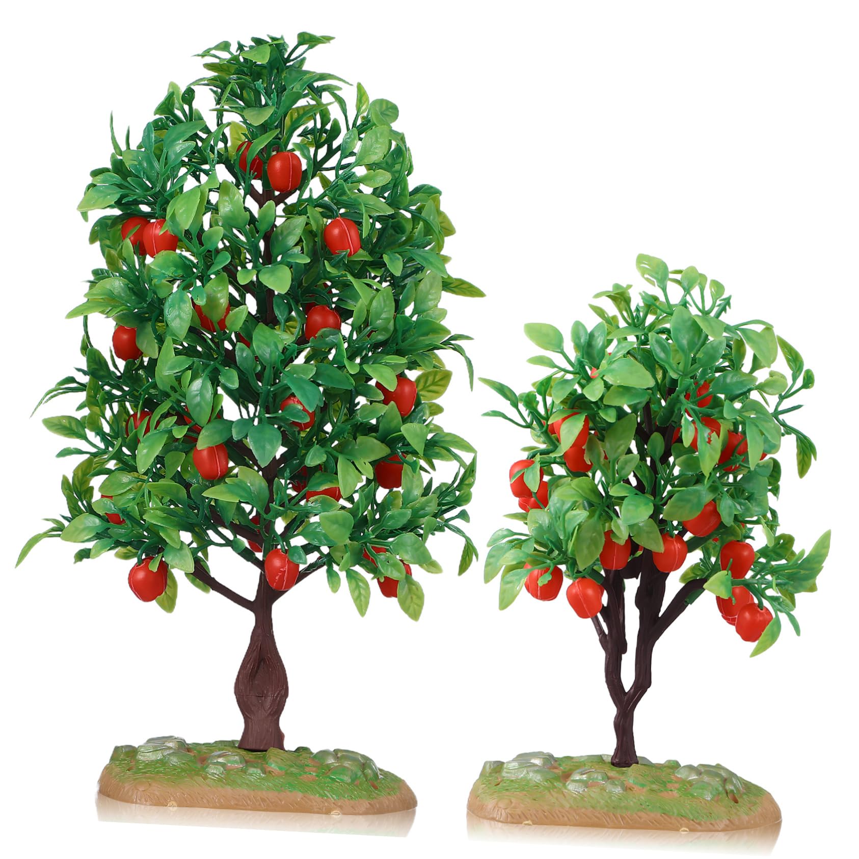ORFOFE2pcs Apple Tree Model Diorama Trees Miniature Trees Diorama Supplies Fake Apple Trees Simulation Plants Model Green Scenery Landscape Model Plants Model Adornment Small Trees