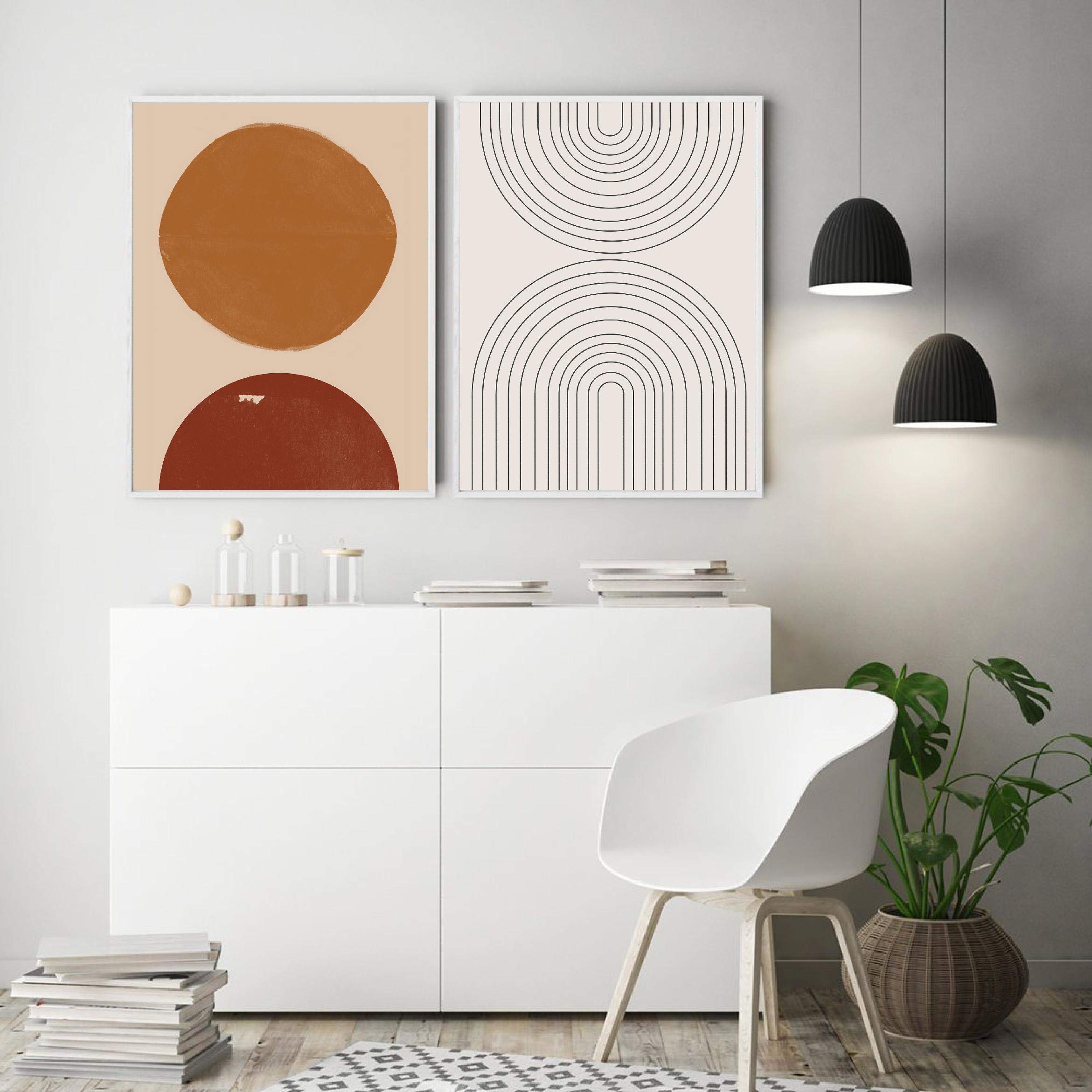 Impression sur toile géométrique pour raviver un mur de salon vide - 8