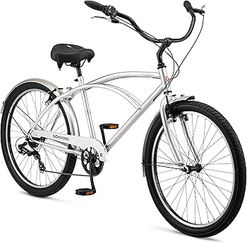 ビーチクルーザー シルバー Amazon | Schwinn Huron 7 クルーザーバイク 26インチバイク 男女兼用