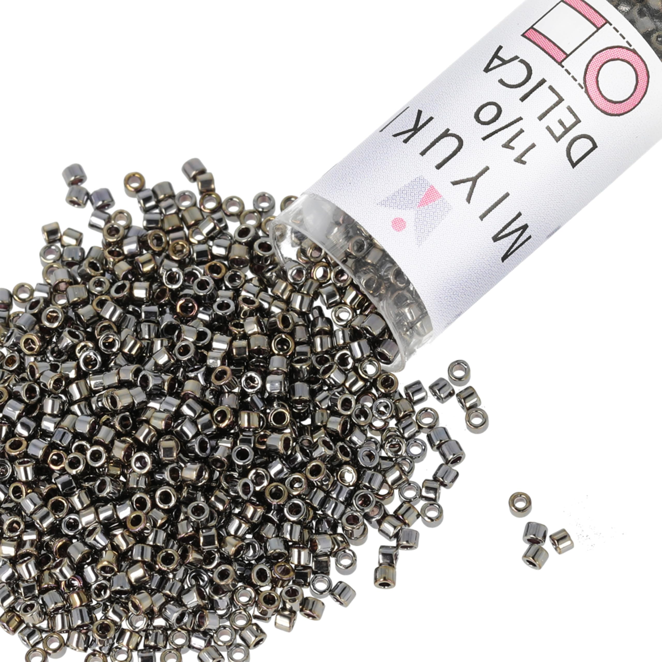 Delica 11/0 Tube By Miyuki Seed Bead 7.2 Gram Approx 1400 Beads Galvanized Tarnish Silver