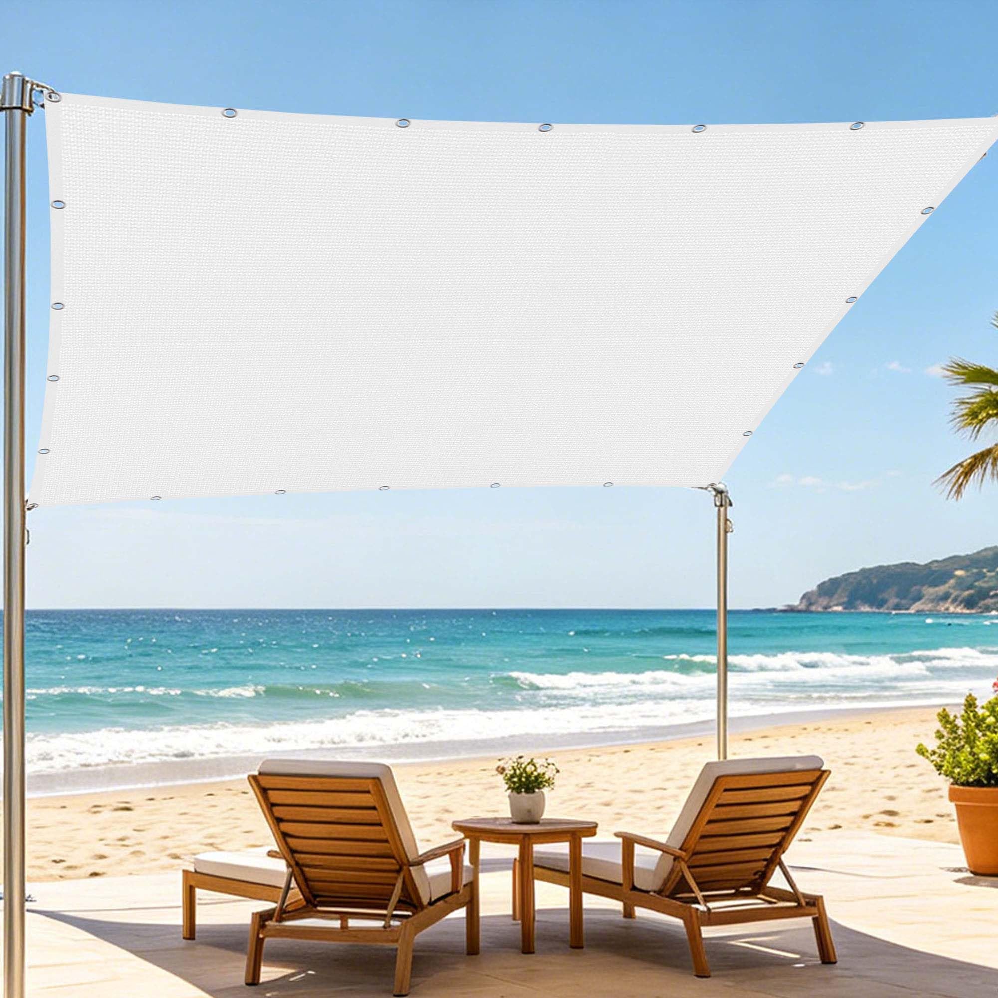 Voile d'ombrage 4x4m blanc pour ombrager la terrasse et le jardin