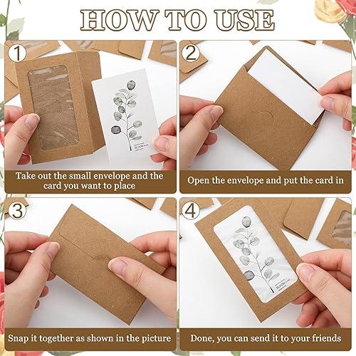 Miniatura 4 de 260 sobres para tarjetas de regalo de ventana de 39 x 24 pulgadas fundas transparentes para tarjetas de crédito sobres para tarjetas de visita